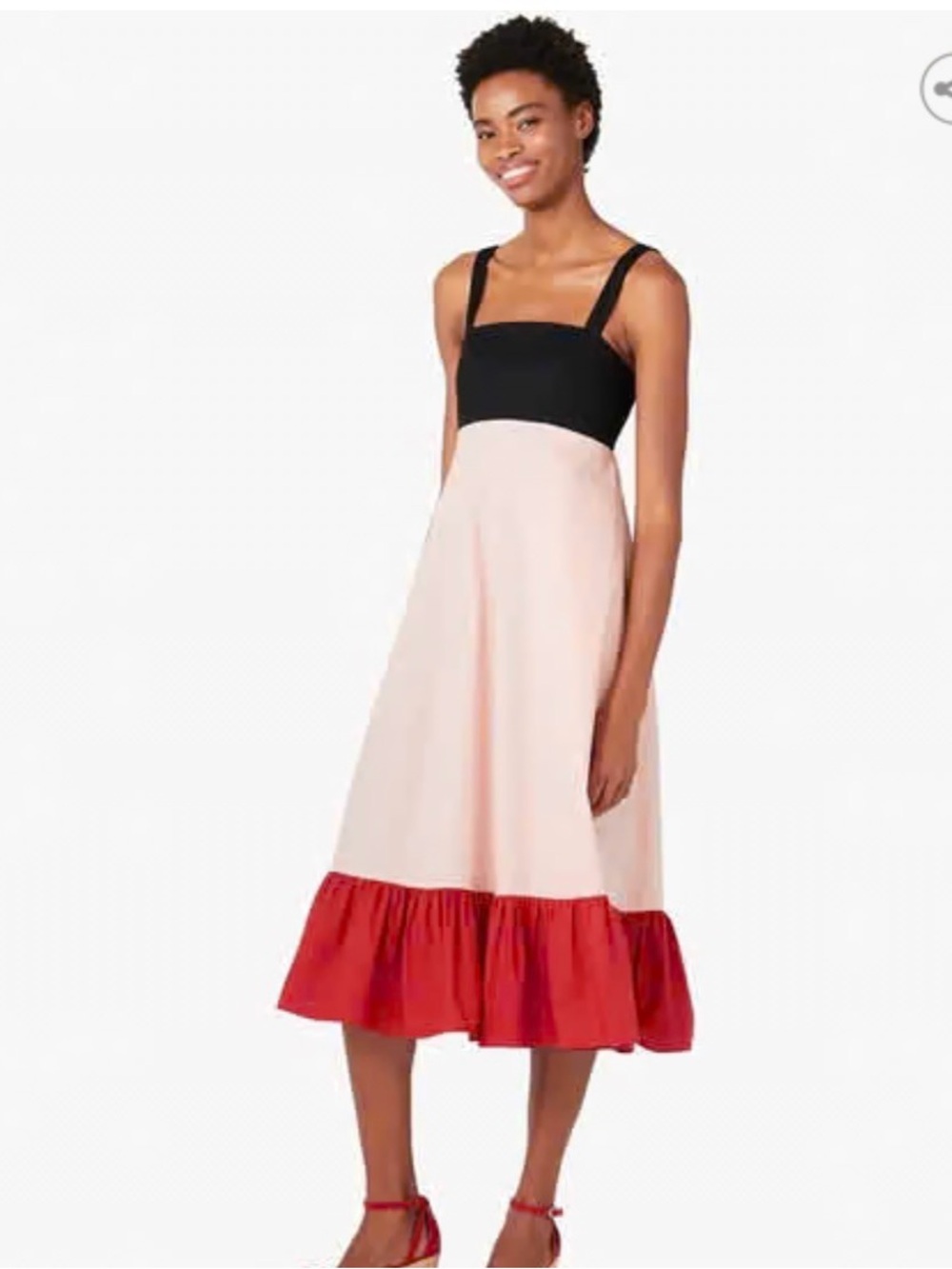 Kate Spade Black, Pink & Fuchsia Colorblock Maxi Dress